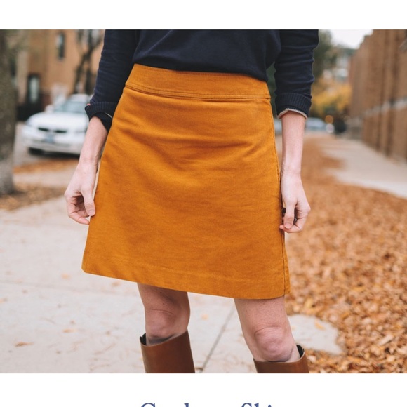 J.Crew Mustard Corduroy Mini Skirt A-Line Style G8210 Size 00 - Picture 1 of 7
